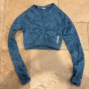 Gymshark blue Patterned Crop Top